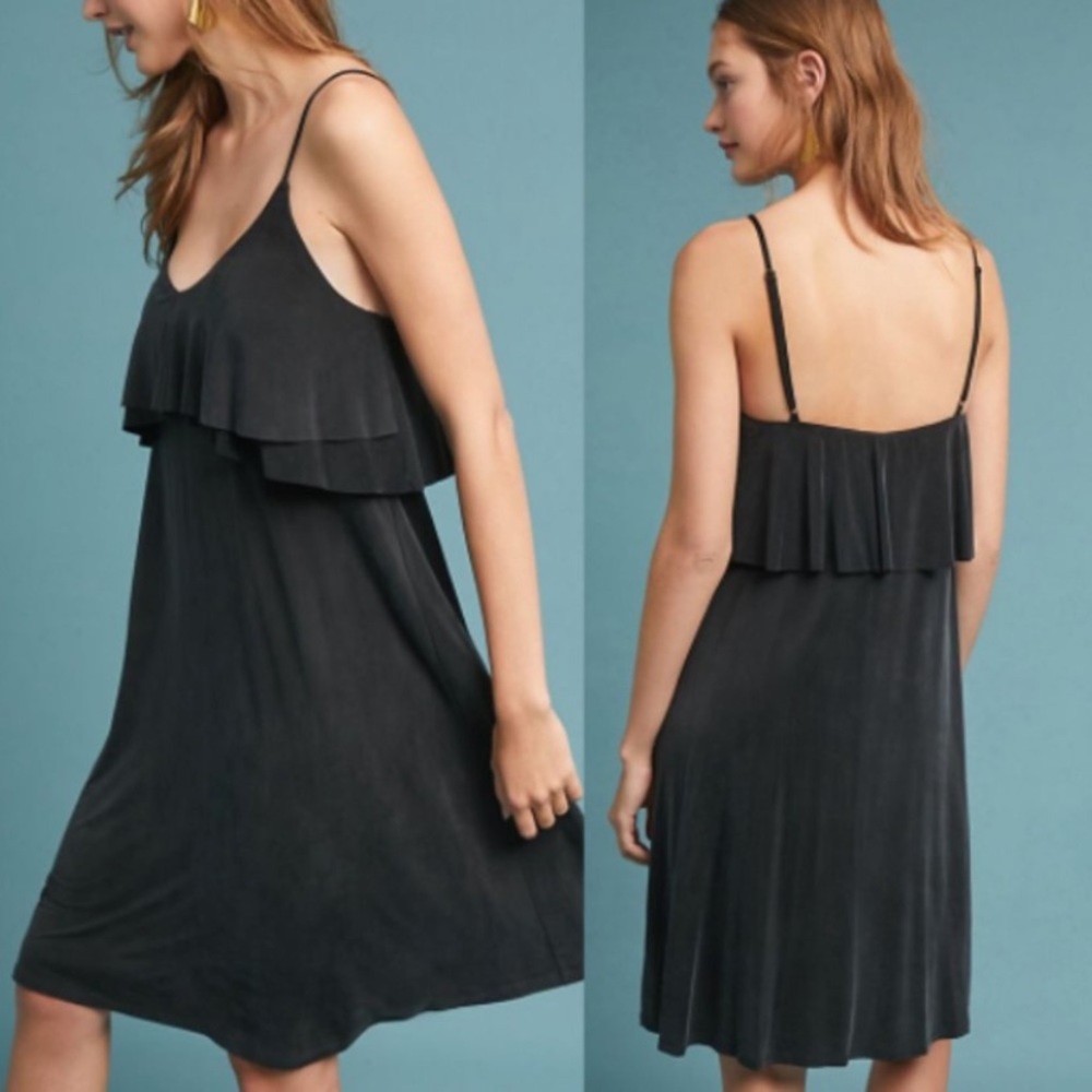 NWT Anthropologie washed black slip dress, womens size M